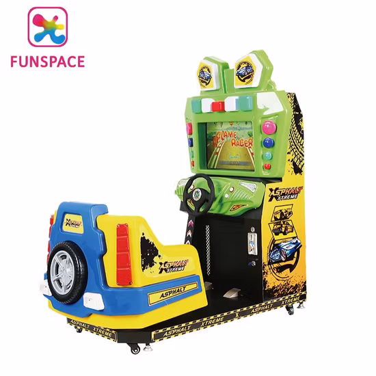 Machine de jeux vidéo de voiture de course à pièces pour enfants